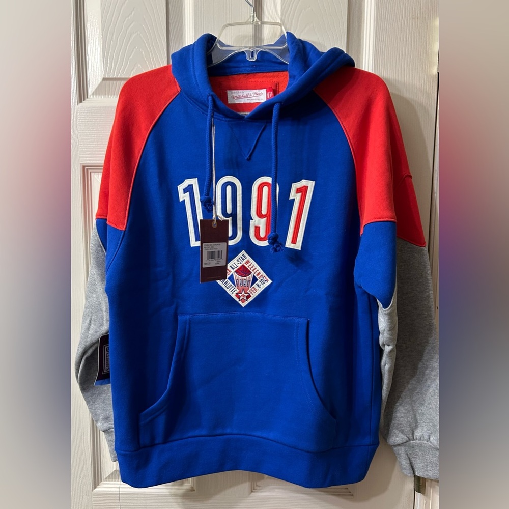 Mitchell & Ness Blue and Red hoodie 1991 Design